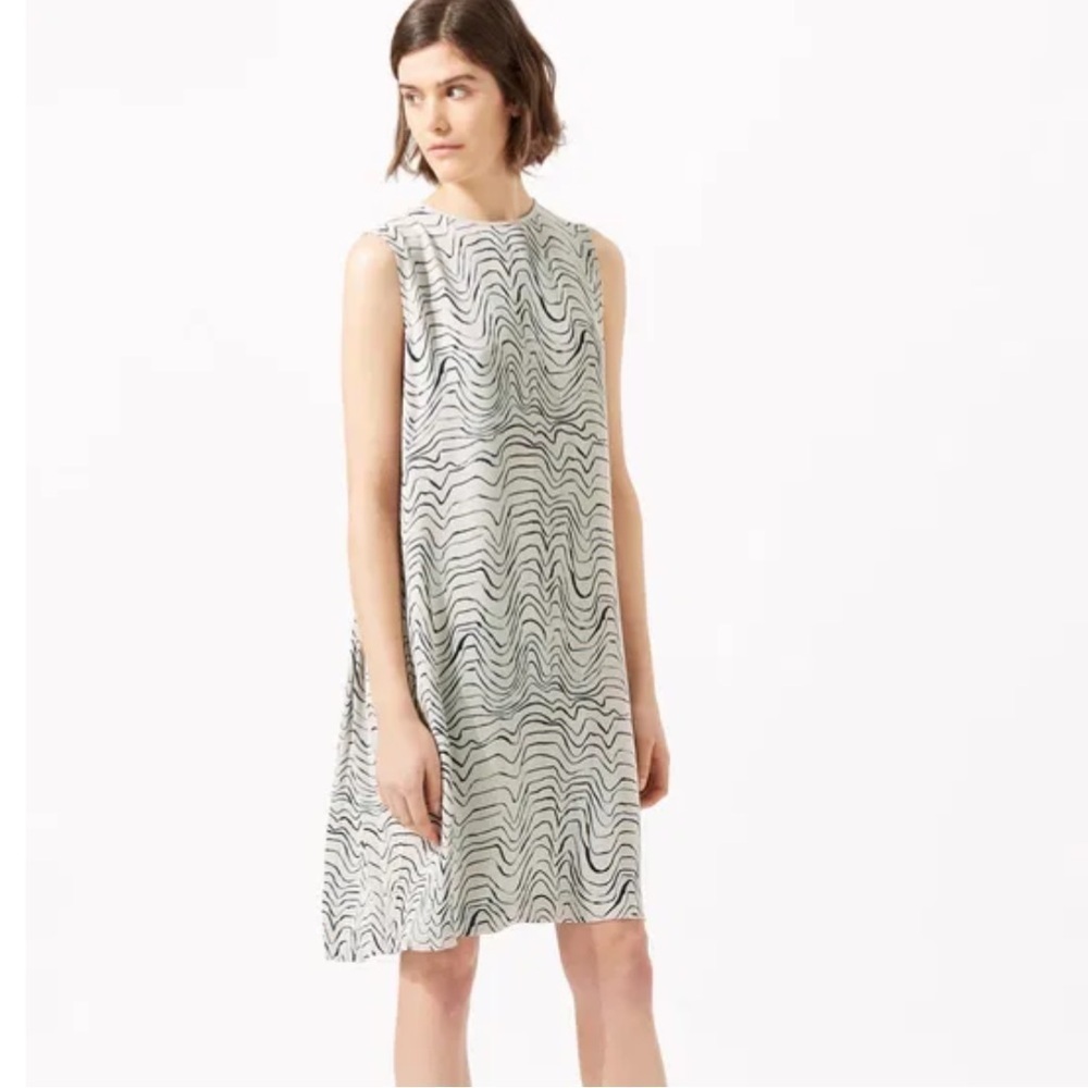 NWT Jigsaw Patella Wave Pleat Back Dress in Cool Sand Sz 4 US